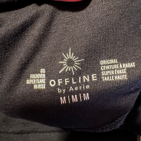 OFFLINE by Aerie OG Super Flare Leggings Black High Rise Size Medium NWT - Picture 7 of 9